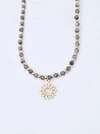 Choker Rozeta Vezzi, Labradoryt Czarny, złoty S304497Z00