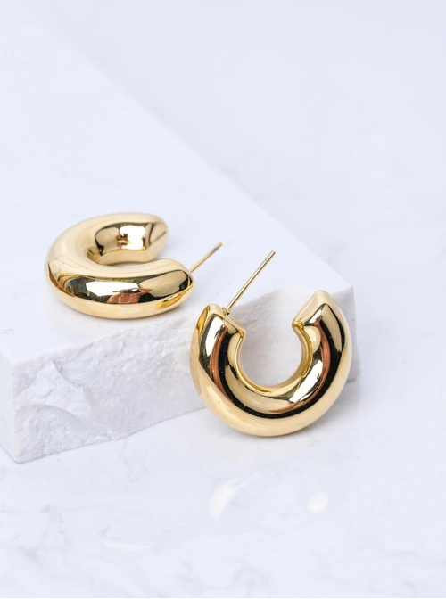 Kolczyki dmuchane kółka, złoty S205135Z00