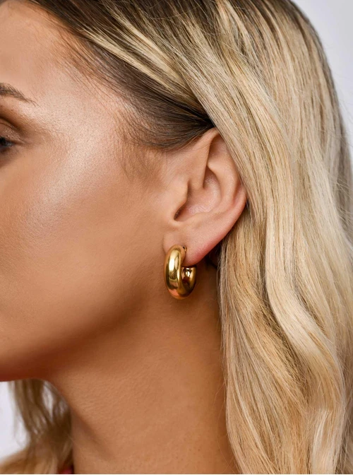 Kolczyki dmuchane kółka, złoty S205135Z00