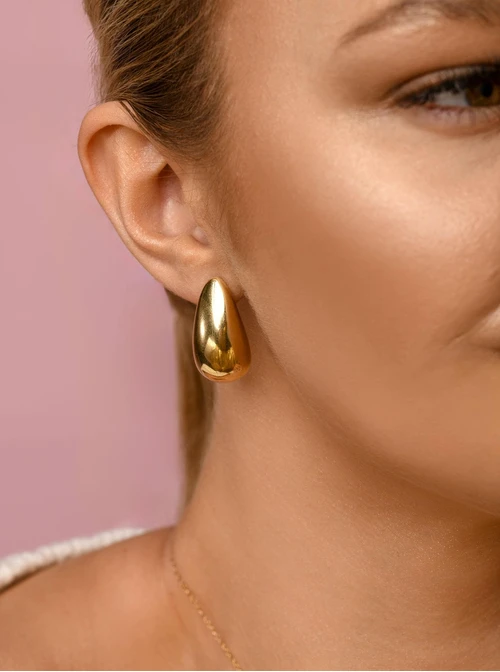 Kolczyki dmuchane, kropla (dł. 2,7cm), złoty S205153Z00