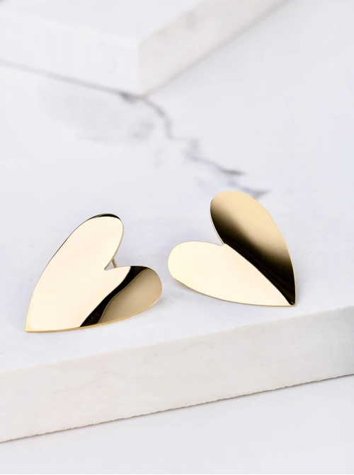 Kolczyki duże serca, złoty S205113Z00