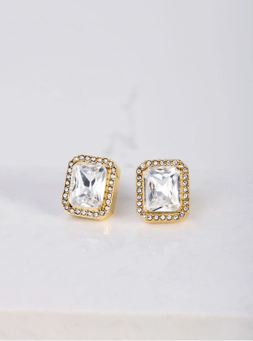 Kolczyki duży kryształ, złoty S205020Z00