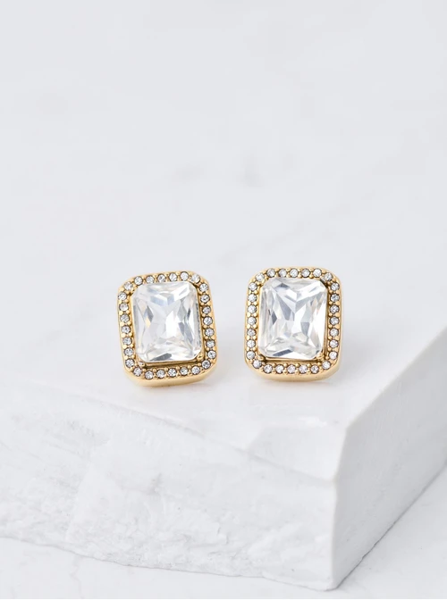 Kolczyki duży kryształ, złoty S205020Z00