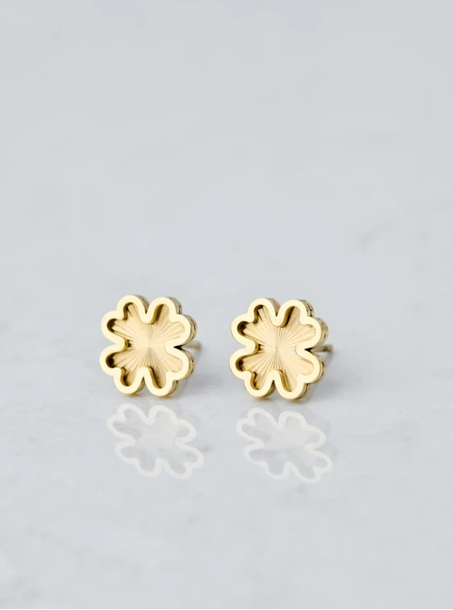 Kolczyki frezowane koniczyny, złoty S205041Z00