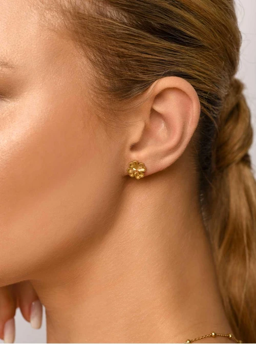 Kolczyki frezowane koniczyny, złoty S205041Z00