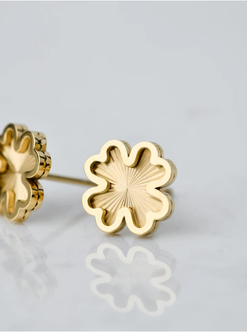 Kolczyki frezowane koniczyny, złoty S205041Z00