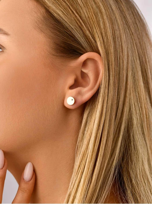 Kolczyki kółeczka z kryształkiem, złoty S204952Z00