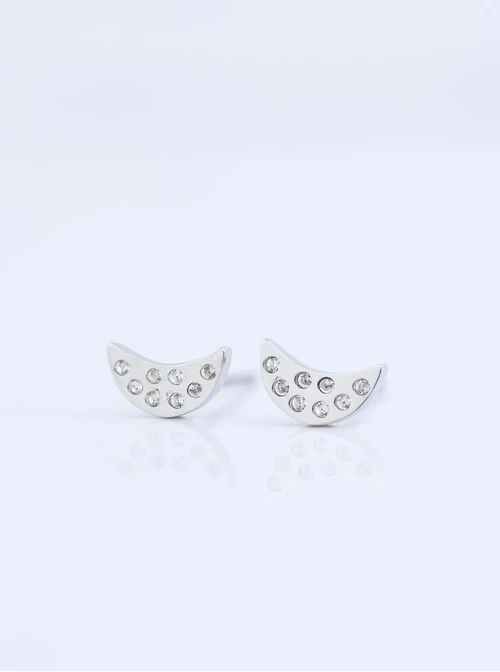 Kolczyki księżyce z kryształkami, srebrny S205142S00