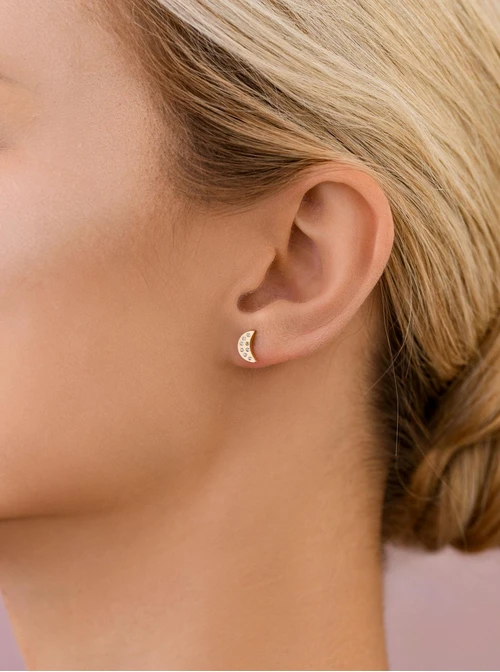 Kolczyki księżyce z kryształkami, złoty S205142Z00