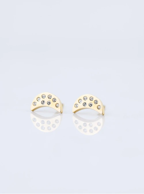 Kolczyki księżyce z kryształkami, złoty S205142Z00