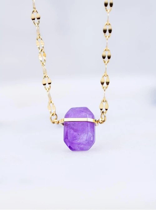 Naszyjnik Ametyst, złoty S304803Z08