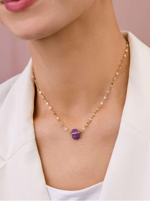 Naszyjnik Ametyst, złoty S304803Z08