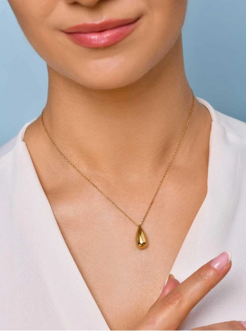 Naszyjnik dmuchana kropla, łezka, złoty S305009Z00