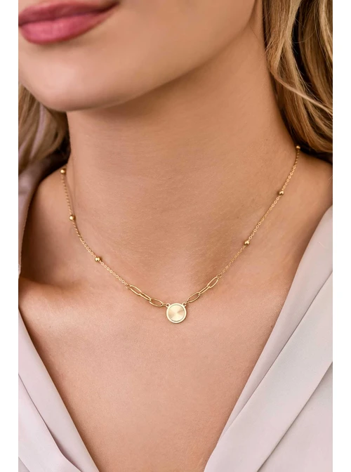 Naszyjnik frezowane kółeczko, złoty S305042Z00 