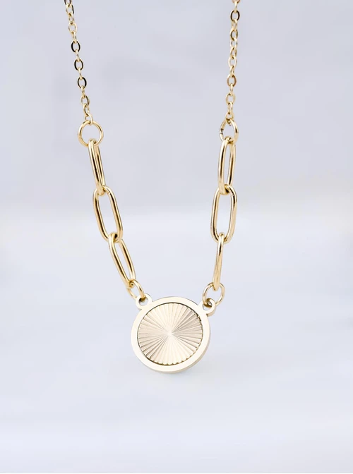 Naszyjnik frezowane kółeczko, złoty S305042Z00 