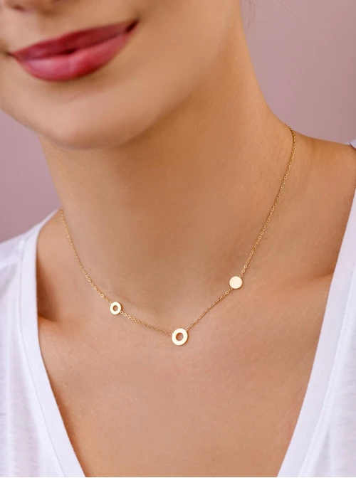 Naszyjnik kółeczka, złoty S304959Z00