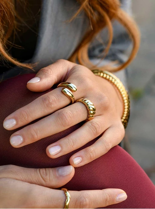 Pierścionek dmuchany, złoty S405177Z00