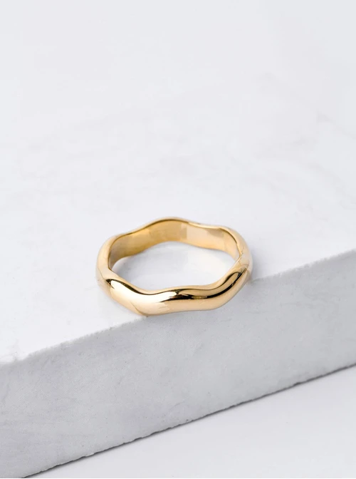 Pierścionek fala, złoty S405175Z00