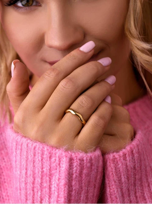 Pierścionek fala, złoty S405175Z00