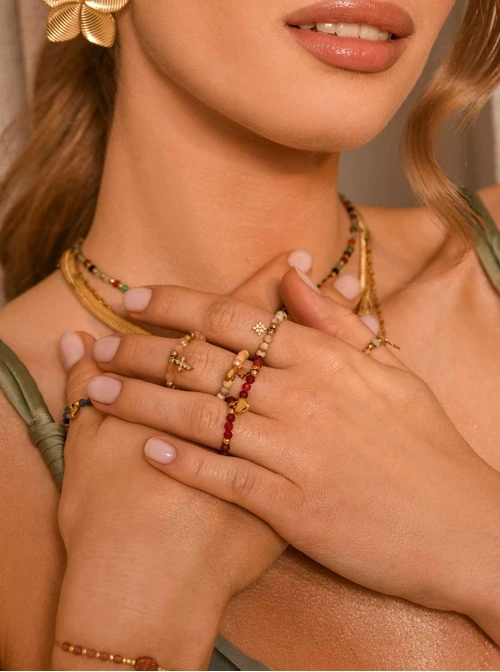 Pierścionek serduszko, Rubin, złoty S405283Z03