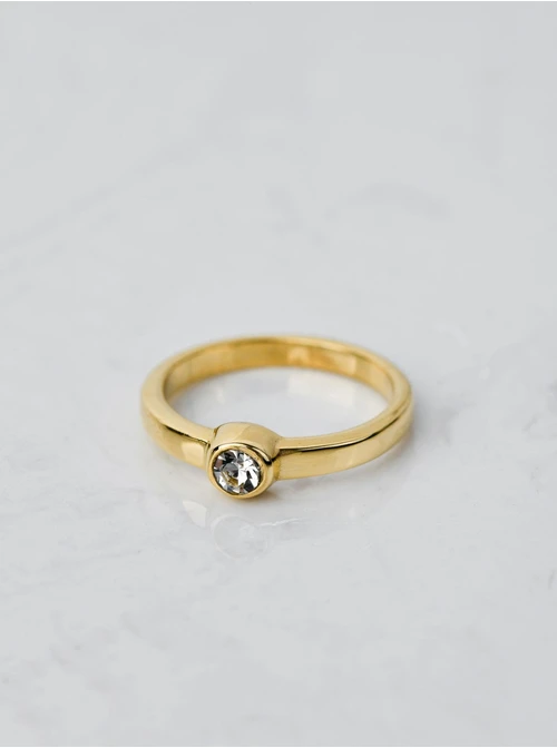 Pierścionek z kryształkiem, złoty S405184Z00