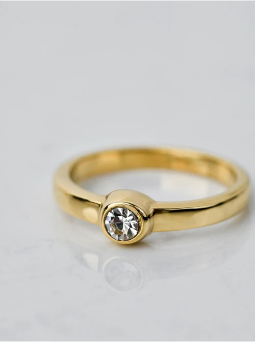 Pierścionek z kryształkiem, złoty S405184Z00