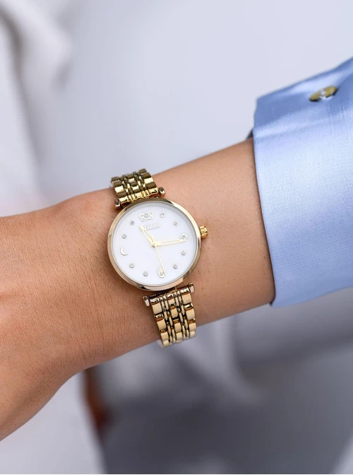 Zegarek Vezzi, kryształki, złoty B504696Z00