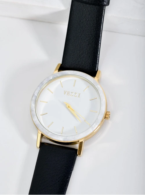 Zegarek, czarny, złoty B504702Z01