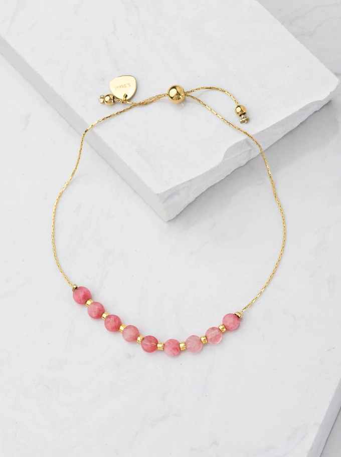 Bransoletka Agat, różowy, złoty S105618Z00