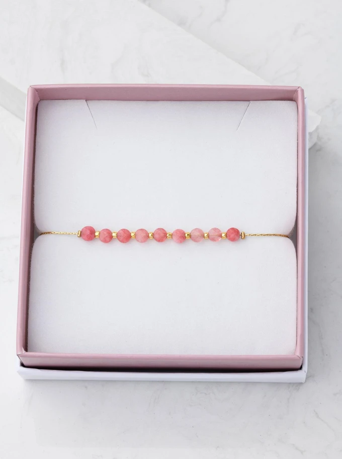 Bransoletka Agat, różowy, złoty S105618Z00