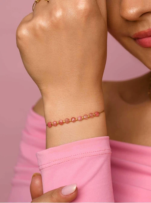 Bransoletka Agat, różowy, złoty S105618Z00