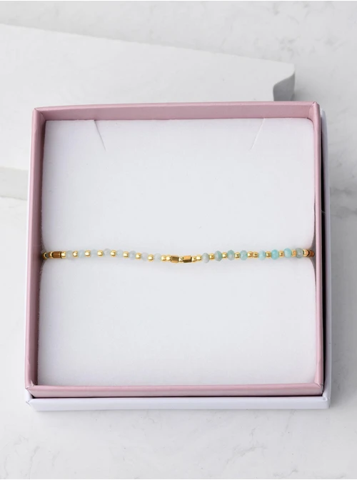 Bransoletka Amazonit, Akwamaryn, złoty S105592Z00