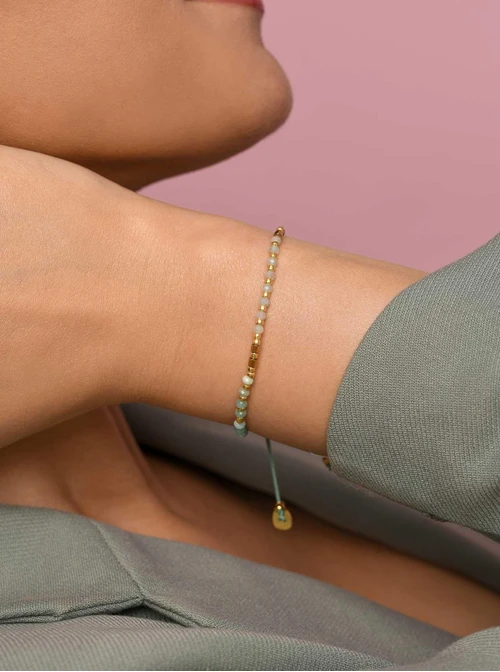 Bransoletka Amazonit, Akwamaryn, złoty S105592Z00