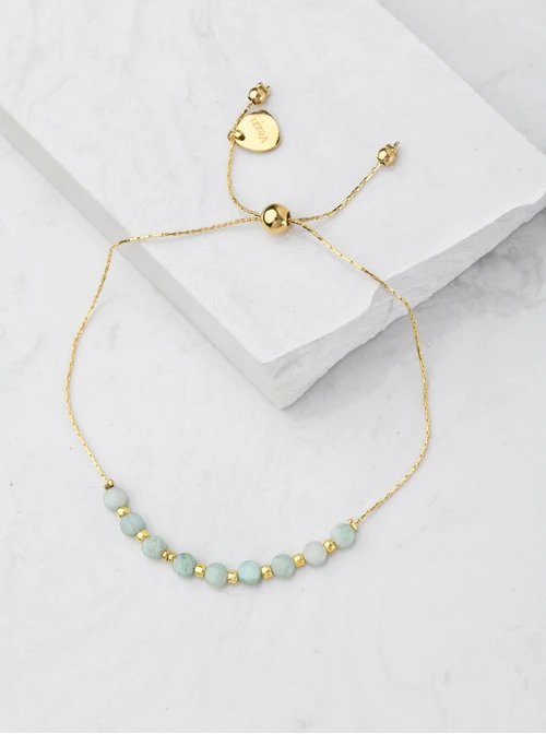 Bransoletka Amazonit, zielony, złoty S105610Z00