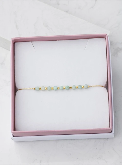 Bransoletka Amazonit, zielony, złoty S105610Z00