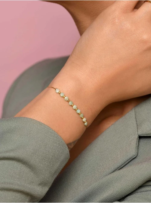 Bransoletka Amazonit, zielony, złoty S105610Z00