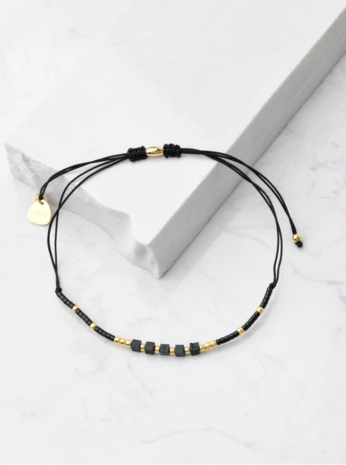 Bransoletka Czarny Agat, zloty S105601Z00