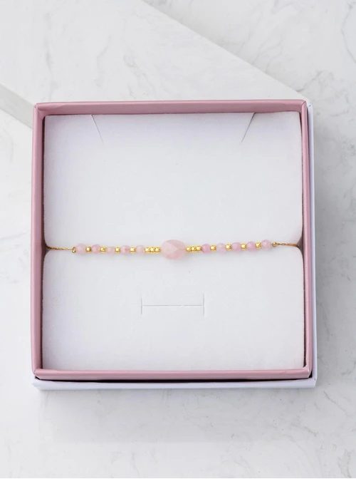 Bransoletka Kwarc Różowy, złoty S105626Z00