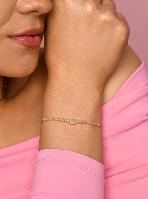 Bransoletka Kwarc Różowy, złoty S105626Z00