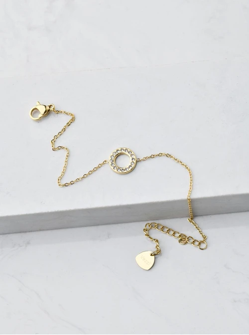 Bransoletka kółeczko z kryształkami, złoty S105048Z00