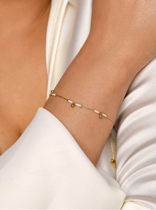 Bransoletka koraliki Miyuki, kulki, złoty S105643Z00