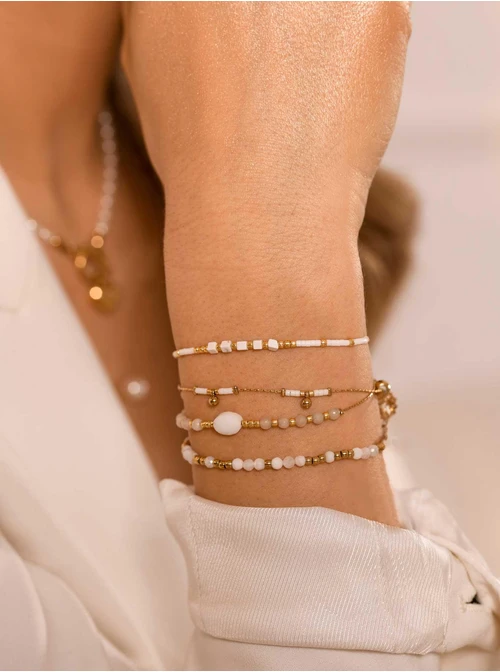 Bransoletka koraliki Miyuki, kulki, złoty S105643Z00