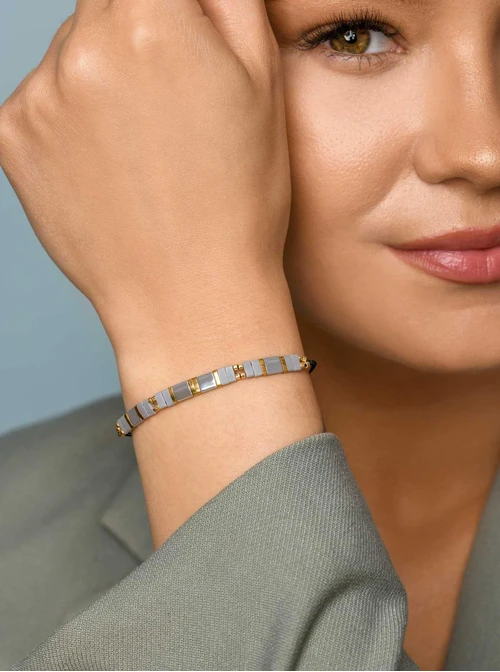 Bransoletka koraliki Miyuki, sznurek S105526Z00