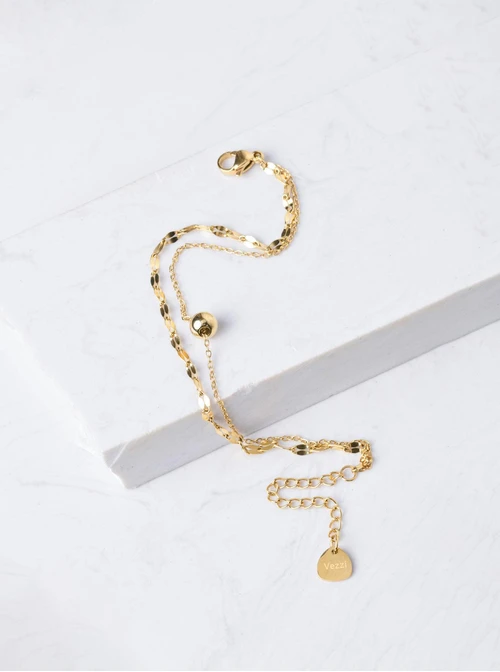 Bransoletka podwójna, kulka, złoty S105398Z00