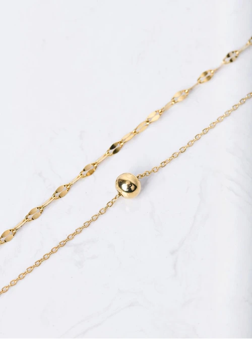 Bransoletka podwójna, kulka, złoty S105398Z00