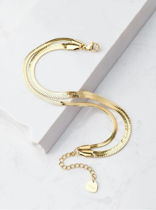 Bransoletka podwójna, żmijka, złoty S105407Z00