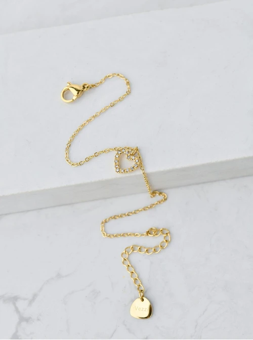 Bransoletka serduszko, kryształki, złoty S105245Z00