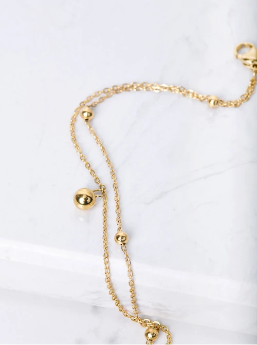 [Zestaw] Naszyjnik podwójny, kuleczki, złoty S305385Z00