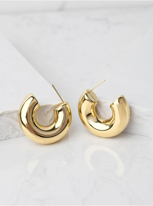 Kolczyki dmuchane kółka, złoty S205488Z00