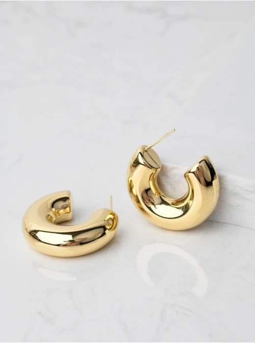 Kolczyki dmuchane kółka, złoty S205488Z00